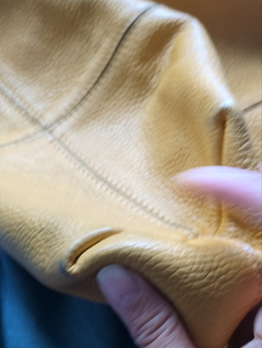Mustard Yellow Leather Hobo Shoulder Bag - Women - Picture 8 of 14
